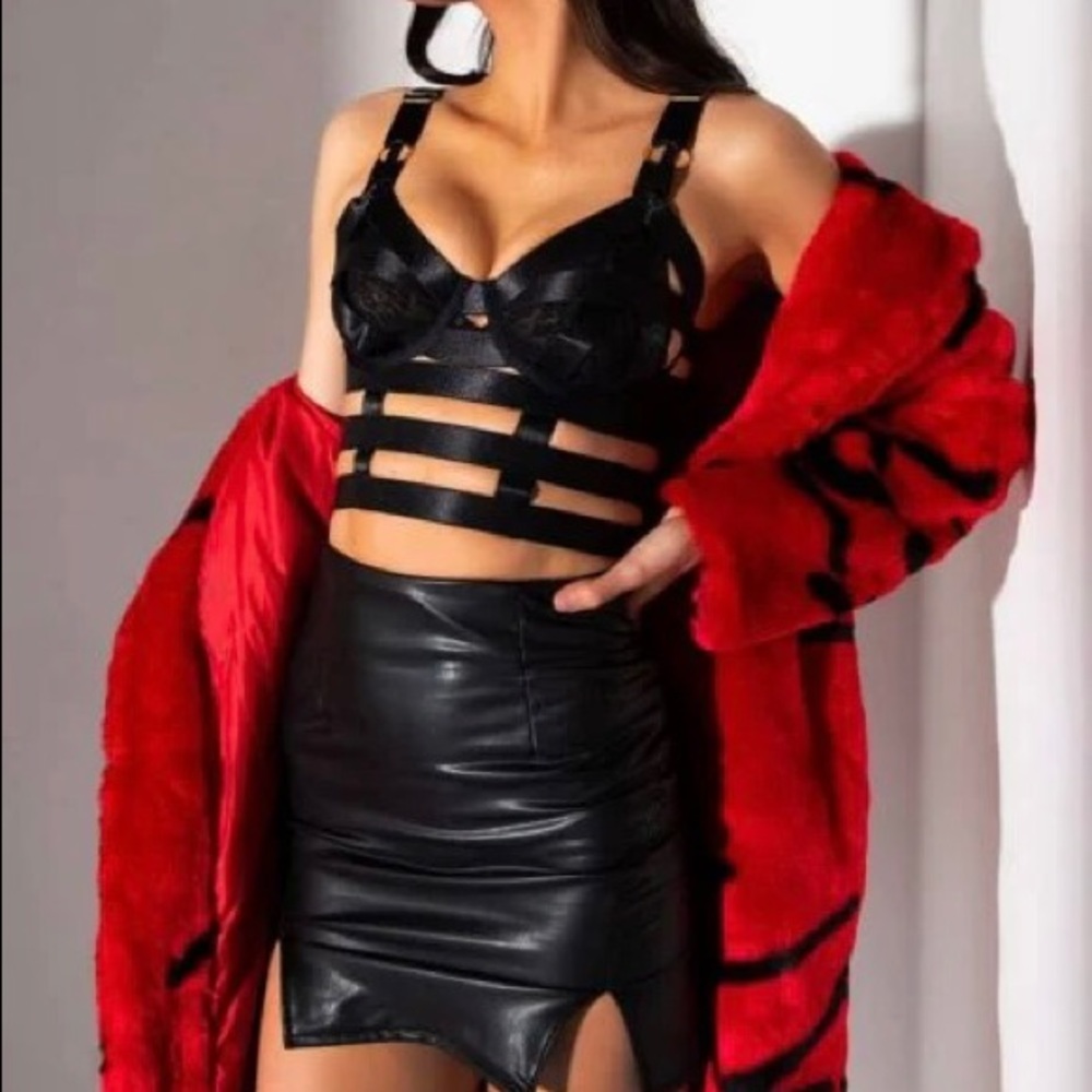 AZALEA WANG All Over Print Faux Fur Coat!